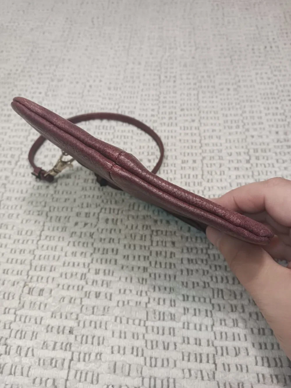 Wilsons Leather Burgundy Cashwrap Distressed Wristlet Coin Purse Clutch